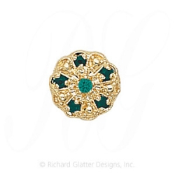 GS078 E - 14 Karat Gold Emerald Slide 